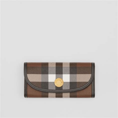 birch brown check and leather wallet